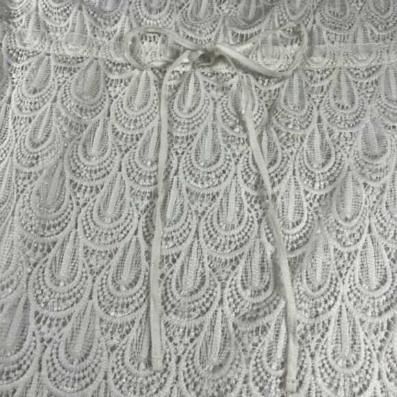 Coastal Blue White Lace Strapless Beach Swim Coverup Dress Size XL (16-18) - Picture 7 of 13